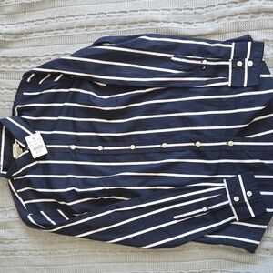 NWT J. Crew Womens Striped Button Down Long Sleeve Shirt XS Extra Small